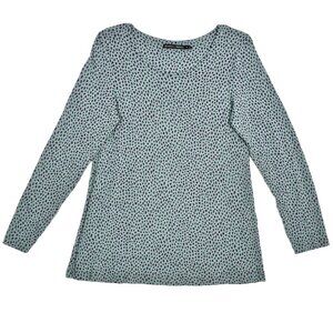 Gudrun Sjoden Womens Shirt Size Medium Modal Blouse Purple Green Geometric Top